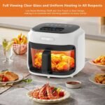 BOSWELL Glass Air Fryer, 7.5QT with Transparent Fry Bowl, Circulating Heating, Temperature Control, Air Fryer Roast, Dishwasher Safe (white) - Image 5