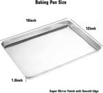 Wildone Baking Sheet & Rack Set [2 Sheets + 2 Racks], Stainless Steel Cookie Pan with Cooling Rack, Size 16 x 12 x 1 Inch, Non Toxic & Heavy Duty & Easy Clean - Image 4