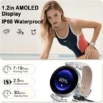Smart Watches for Women Android iOS, 1.2'' Fitness Trackers with Bluetooth Call (Answer/Make), Smartwatch with Heart Rate,Sleep Monitor, IP68 Waterproof,100+ Sports Mode,White and Silver - Image 5