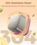 12Pack 6oz Stainless Steel Snack Containers and 2oz Salad Dressing To Go Containers with Silicone Lids, Reusable Square Meal Prep Condiment Sauce Containers Lunch Box Accessories - Image 4