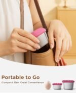 12Pack 6oz Stainless Steel Snack Containers and 2oz Salad Dressing To Go Containers with Silicone Lids, Reusable Square Meal Prep Condiment Sauce Containers Lunch Box Accessories - Image 5