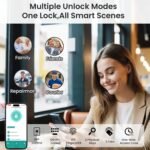 Smart Lock with Handles, Fingerprint Door Lock App Control, Keyless Entry Door Lock Set, Electronic Keypad Deadbolt, Auto & One Touch Lock, Easy Installation, IP54, Digital Smart Code - Image 4