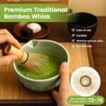 Farielyn-X Matcha Whisk Set, Japanese Tea Set (5pcs) includes Matcha Bowl with Spout (19 oz), Bamboo Whisk, Matcha Scoop, Matcha Whisk Holder (Chasen Holder), Stainless Steel Sifter, Macha Kit - Image 5