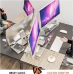 Hemudu 2 Pack Computer Monitor Riser with Height Adjustable Multi Media Desktop Stand for Flat Screen LCD LED TV, Laptop/Notebook/Xbox One - Image 4