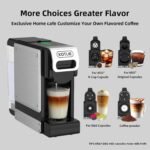 KOTLIE 19 Bar Capsules & Grounds Single-Serve Coffee Maker,Compatible with K*cup/Nes* Original/Dol*e Gusto/Grounds, 4-in-1, Pressure Relief Procedure, Silver - Image 4