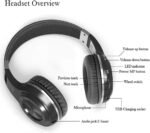 Bluedio H Turbine Wireless Bluetooth 5.0 Stereo Headphones with Mic, Shocking Bass Headphones with Storage Bag for Music Enthusiast, Voice Control (Black) - Image 4