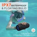 Wireless Portable Speaker,IPX7 Waterproof Bluetooth Speaker, 25W Loud Stereo Sound, Bassboom Technology, TWS Pairing, Built-in Mic, 16H Playtime with Lights for Home Outdoor - Black - Image 4