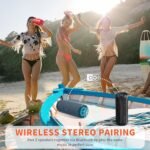 Wireless Portable Speaker,IPX7 Waterproof Bluetooth Speaker, 25W Loud Stereo Sound, Bassboom Technology, TWS Pairing, Built-in Mic, 16H Playtime with Lights for Home Outdoor - Black - Image 5