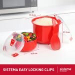 Sistema Microwave Rice Cooker & Round Microwave Food Container Set | 2.6L, 915ml | Food Containers with Steam-Release Vents | BPA-Free | 2 Count - Image 4