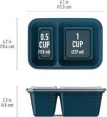Bentgo Prep - 2-Compartment Snack Containers with Lids - Reusable, Microwaveable, Durable, PFAS & BPA-Free, Freezer and Dishwasher-Safe Meal Prep Food Storage - 10 Trays & 10 Lids (Deep Teal) - Image 7
