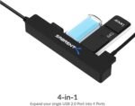 SABRENT 4 Port Portable USB 2.0 Hub (9.5" Cable) for Ultra Book, MacBook Air, Windows 8 Tablet PC (HB-MCRM) - Image 3
