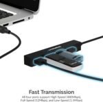 SABRENT 4 Port Portable USB 2.0 Hub (9.5" Cable) for Ultra Book, MacBook Air, Windows 8 Tablet PC (HB-MCRM) - Image 4