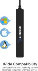 SABRENT 4 Port Portable USB 2.0 Hub (9.5" Cable) for Ultra Book, MacBook Air, Windows 8 Tablet PC (HB-MCRM) - Image 5