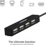 SABRENT 4 Port Portable USB 2.0 Hub (9.5" Cable) for Ultra Book, MacBook Air, Windows 8 Tablet PC (HB-MCRM) - Image 6