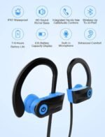 Bluetooth Headphones, Otium Wireless Sports Earbuds, Waterproof IPX7 w/Mic, HD Stereo in-Ear Earphones, Case, Fast Pairing, Gym Running Workout, 10 Hrs Battery Noise Cancelling Headsets - Image 3