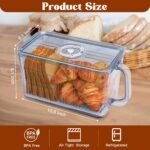 2 PCS Bread Box for Homemade Bread Airtight Bread Boxes for Kitchen Counter, Time Recording Bread Storage Container with Handle Grey - Image 6