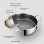LOLYKITCH 5 QT Hybrid Ceramic Coating Non Stick Tri-Ply Stainless Steel Sauté Pan with Lid, 12 Inch Deep Frying Pan PFOA & PFOS Free,Induction Cooking Pan, Dishwasher and Oven Safe - Image 3