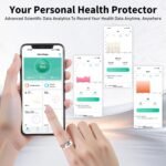 Smart Ring for Women and Men - IP68 Waterproof Health Tracker Ring with Heart Rate, Step Counting, Sleep Monitoring, No Subscription Fee for iPhone/Android, Enamel Rose Gold 10# - Image 3