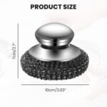 Steel Wool Scrubber with Handle, Upgrade Heavy Duty Stainless Steel Dish Scrubber for Cleaning Dishes, Iron Pots, Stoves, Kitchen Sink (1 pcs) - Image 5