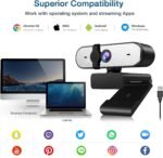 2K Webcam, Full HD Webcam for PC, Web Camera with Microphone, Tripod, Auto-Focus, Privacy Cover, USB, for Live Streaming & Video Conferencing - Image 7