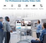 2K Webcam, Full HD Webcam for PC, Web Camera with Microphone, Tripod, Auto-Focus, Privacy Cover, USB, for Live Streaming & Video Conferencing - Image 9