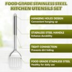 E-far Cooking Utensils Set, 10-Piece Stainless Steel Kitchen Utensils with Holder, Metal Heat Resistant Kitchen Cookware Tool Spatula Set for Cooking, Easy Clean & Dishwasher Safe - Image 7