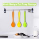 Beieverluck 6 Pack Large Silicone Cooking Spoons 10.8'' Heat Resistant Kitchen Spoons for Cooking Silicone Serving Stirring Mixing Spoons, 6 Colors - Image 6