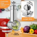 Large Stainless Steel Slicer Shredder Attachment for KitchenAid Mixers,Dishwasher Safe Vegetable Cheese Grater Accessories with 4 Cutting Blades by KINGEAGLE - Image 5
