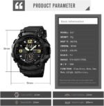 FANMIS Mens Analog Digital Dual Display Sports Watches Military Multifunctional 50M Waterproof LED Watch with Alarm Stopwatch Backlight 12H/24H Outdoor Running Swimming - Image 5