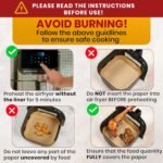 Air Fryer Paper Liners, 125Pcs Air Fryer Disposable Liners, Non-Stick and Oil Proof for Easy Cleanup, 8” Square for 5-8 qt Basket by Baker's Signature - Image 6