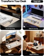 YSAGi Leather Desk Pad Protector, Office Desk Mat, Large Mouse Pad, Non-Slip PU Leather Desk Blotter, Waterproof Laptop Desk Writing Pad for Office and Home (23.6" x 13.8", Eggshell) - Image 3