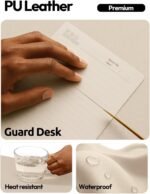 YSAGi Leather Desk Pad Protector, Office Desk Mat, Large Mouse Pad, Non-Slip PU Leather Desk Blotter, Waterproof Laptop Desk Writing Pad for Office and Home (23.6" x 13.8", Eggshell) - Image 4