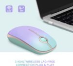 Unipows Wireless Mouse - 2.4G Slim Portable Computer Mouse with Nano Receiver, Less Noise Mobile Optical Mice for Notebook, PC, Laptop, Desktop (Gradient Mint Green) - Image 3
