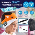 Toddler Headphones Wireless, Kids Bluetooth Earphones, Safe Volume - Wired School Headphones for Kids with 3.5 MM Jack and Travel Bag - Toddler Airplane Accessories for Boys & Girls - Fox - Image 4