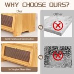 Bread Box For Kitchen Countertop, Corner Breadbox, Bread Boxes for Kitchen Counter Organizer Decor Storage, Wooden Storage Box Breadbox, Housewarming Birthday Wedding Christmas Gift - Image 5