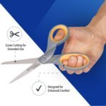 Westcott 8-Inch Titanium Bonded Scissors for Home, Office, and Classroom - Perfect for Cutting Paper, Sewing, and Crafts - Heavy-Duty Design with Soft Handle - Gray/Yellow - 4-Pack - Image 4