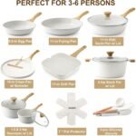 SENSARTE Nonstick Ceramic Cookware Set 23-Piece, Healthy Pots and Pans Set, Non-toxic Kitchen Cooking Set with Stay-Cool Handles, Silicone Utensils and Pot Protectors, PFAS & PFOA Free - Image 3