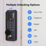 Smart Lock with Face Recognition, 3-in-1 Camera+ Doorbell+ Keyless Entry Door Lock, Palm Vein, Fingerprint, Keypad, WiFi Electronic Deadbolt for Front Door, Motion Sensor, Tuya App, Alexa - Image 3