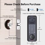 Smart Lock with Face Recognition, 3-in-1 Camera+ Doorbell+ Keyless Entry Door Lock, Palm Vein, Fingerprint, Keypad, WiFi Electronic Deadbolt for Front Door, Motion Sensor, Tuya App, Alexa - Image 5