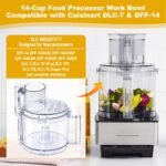DLC-005AGTXT1 Food Processor Work Bowl Kit, DLC-005AGTX Food Work Bowl & Food Work Bowl Cover DFP-14NWBCT1 Fits for Cuisinart All DFP-14 Models - Image 3