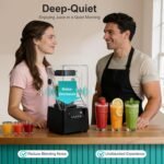 Blender For Smoothies, 1.8L/0.48Gal Soundproof & Quiet Commercial Blenders, 2200W Professional Soundproof Smoothie Machine with Time Function for Smoothies Juices Milkshakes - Image 6