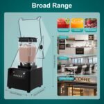 Blender For Smoothies, 1.8L/0.48Gal Soundproof & Quiet Commercial Blenders, 2200W Professional Soundproof Smoothie Machine with Time Function for Smoothies Juices Milkshakes - Image 9