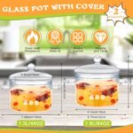 Zubebe 2 Pcs Glass Pots for Cooking on Stove Set Glass Saucepan with Cover Heat Resistant Clear Pots and Pans Set Stovetop Cookware Simmer Pot with Lid for Soup Milk(1.3 L, 1.9 L) - Image 3