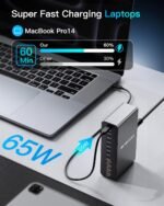Aluminum Alloy 380W Charging Station Fast USB C Charger Block 12 Ports 65W Laptop GaN Charger for MacBook Pro/Air/iPad Pro/iPhone (Gray) - Image 4