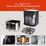 8.5QT Air Fryer, View Window, Multifunctional Large Family Size Capacity for 4-8 People, Stainless Steel Square Basket, 10-in-1 Smart Digital Presets for Air frying, Bake, Roast, Reheat - Image 5