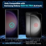 AACL for Samsung Galaxy S23 Ultra Screen Protector Tempered Glass, 3D Curved Glass for S23 Ultra 5G,6.8 Inch [Fingerprint Unlock][Anti-Scratch][Case Friendly][2 Pack] - Image 3