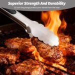 12 Pcs Stainless Steel Kitchen Tongs, 7/9/12 Inches Heat Resistant Cooking Tongs Heavy Duty Metal Locking Tong Non-Slip Metal Food Tong for Cooking Food Grill Salad BBQ - Image 4