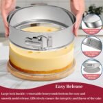 10 Inch Springform Pan 304 Stainless Steel Nonstick Springform Cake Pan with Removable Bottom, Round Spring Form Cheesecake Pans For Baking - Image 4