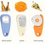 6-Piece Kitchen Gadget Set, Multi-Function Tools with Grater, Peeler, Pizza Cutter, Herb Stripper, Bottle Opener - Image 4