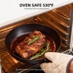 Cast Iron Pre-Seasoned Skillet - 11 Inch Non Stick Frying Pans with Lid, Removable Handle & Non-Toxic, Oven & Dishwasher Safe, Compatible with Induction, Gas, Electric Stovetops - Image 5